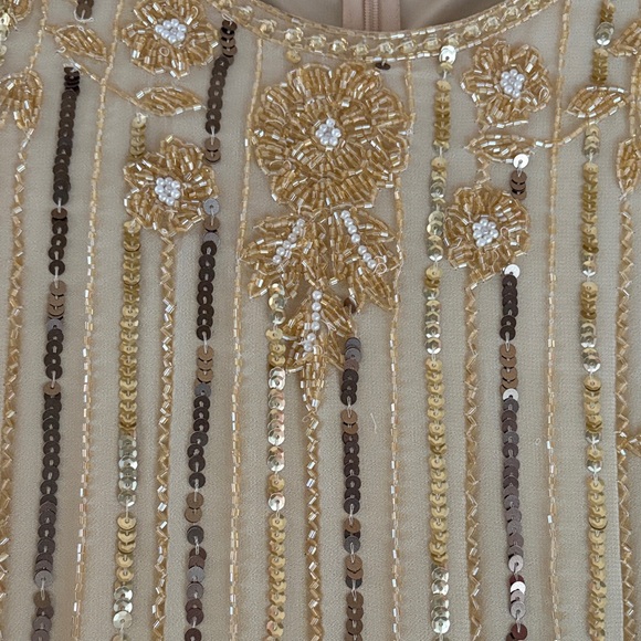 Mac Duggal Champagne Sequin Embellished Formal Dress - Picture 4 of 5